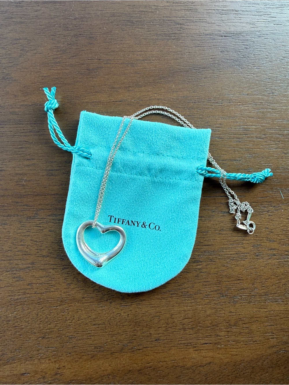 Tiffany & Co. Elsa Peretti® Silver Open Heart Pendant Necklace